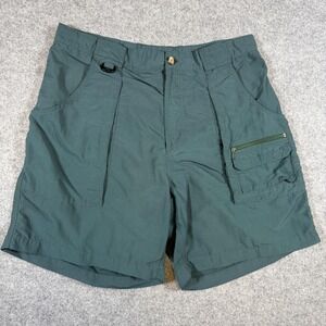 The North Face Shorts Mens 34 Green Nylon Hiking Cargo Zip Pocket Outdoor Trail